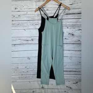 CharmWM Girls Casual Jumpsuit Romper Lot Of 2 Size 11/12 Black And Grey Blue